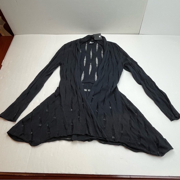 Jarbo Deconstructed Open Slash Knit Cardigan Sweater Wrap Women Size 42 / 14 NEW - Picture 6 of 12